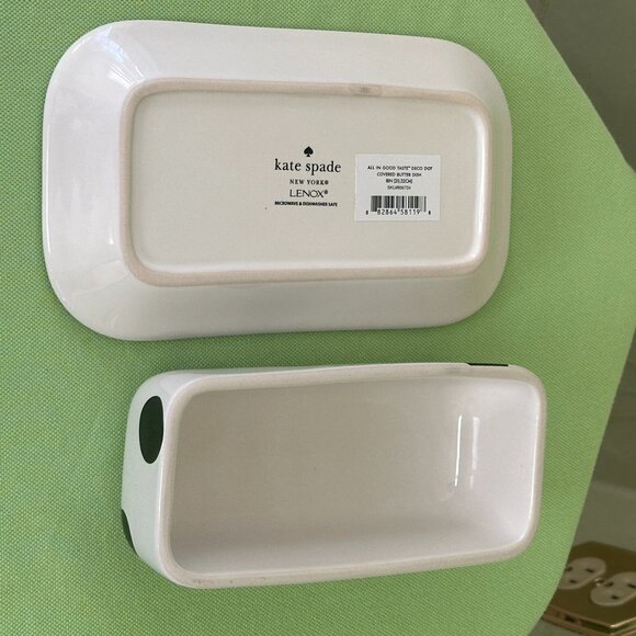 KATE SPADE DECO DOT COVERED BUTTER DISH:NWT DOTS - Picture 9 of 14